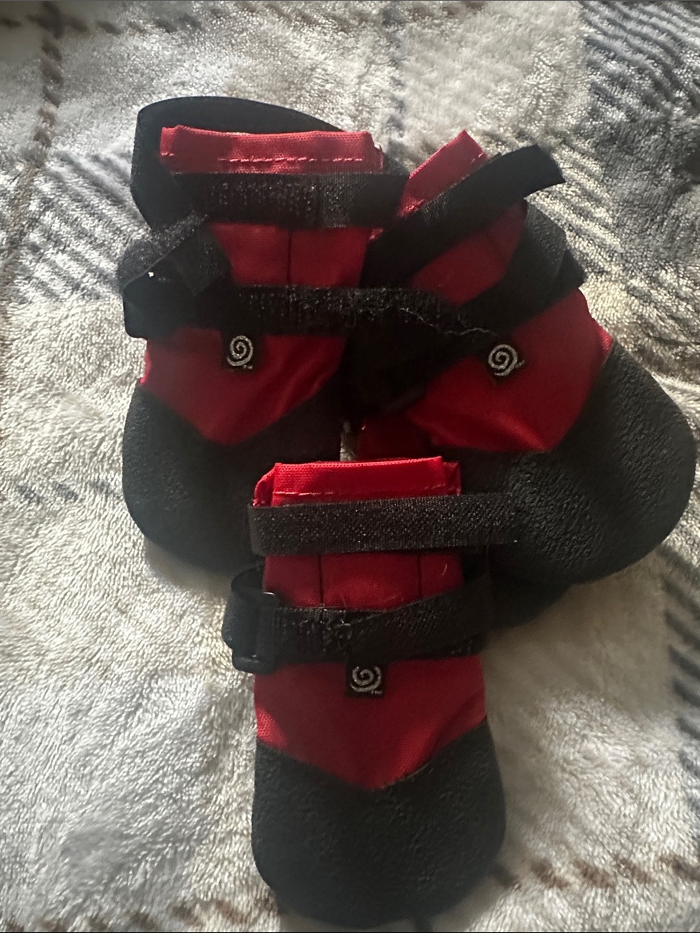 Kids Waterproof Red and Black Booties with Adjustable Straps